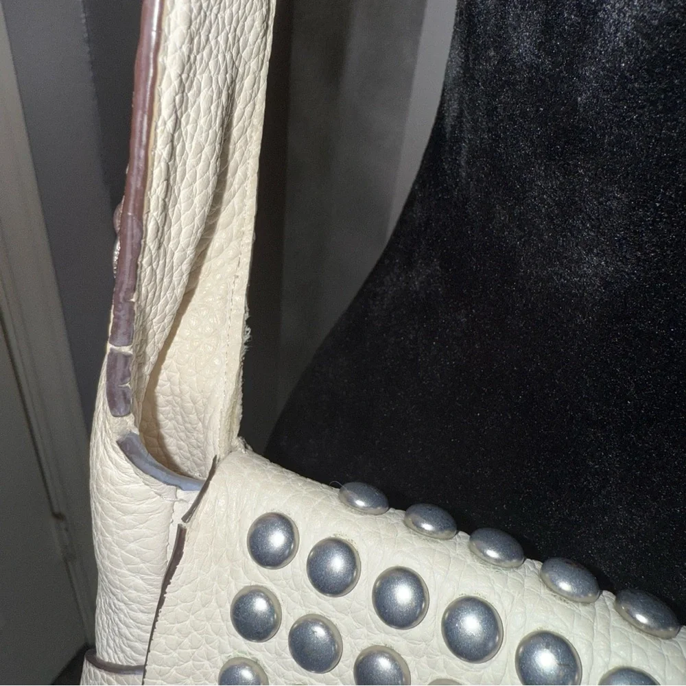 Coach Purse‎ Studded White Leather Crossbody Bag Vintage Y2K Biker Chic